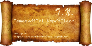 Temesvári Napóleon névjegykártya
